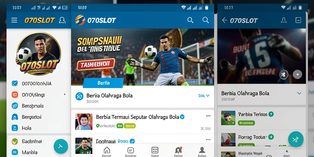 Antarmuka aplikasi 070SLOT yang informatif dan menarik.