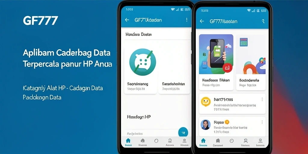 Antarmuka aplikasi GF777 untuk Cadangan Data yang efisien dan modern.