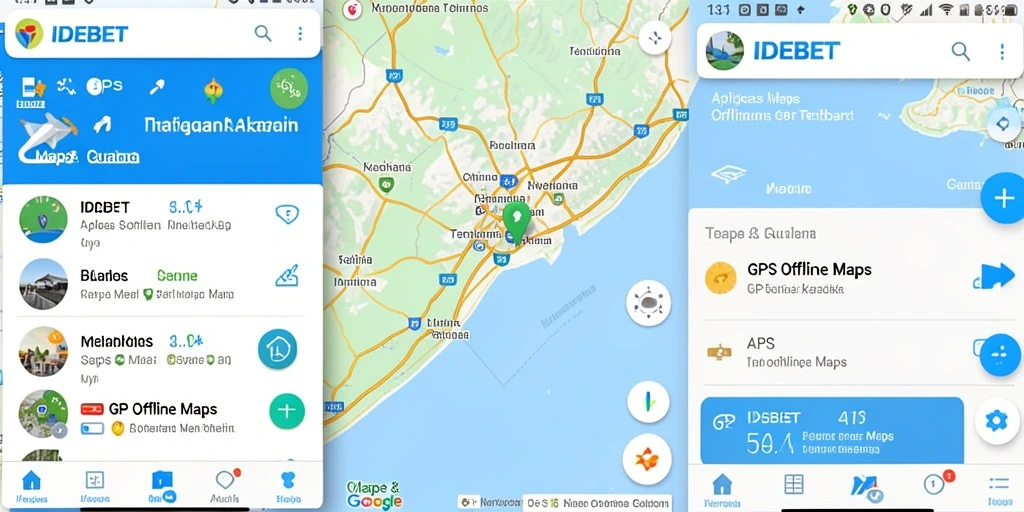 Tampilan antarmuka aplikasi GPS Offline Maps IDEBET yang intuitif dan informatif.