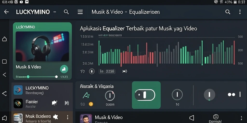 Tampilan antarmuka LUCKYMINO yang memukau dan fungsional untuk pengaturan equalizer.