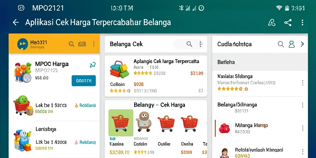 Tampilan antarmuka MPO2121 yang intuitif dan informatif untuk Cek Harga.