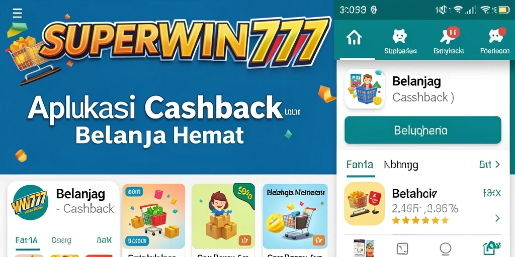 Antarmuka utama SUPERWIN777 yang menampilkan fitur Cashback baru.